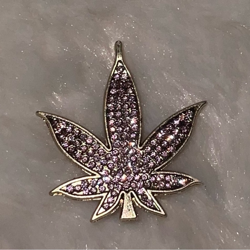 Pink Leaf Gold Croc Charm